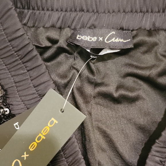 bebe Black Sequin Joggers - Picture 6 of 8